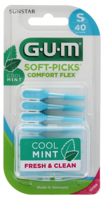 GUM Soft-Picks Comfort Flex Cool Mint 40 Unités - Taille : Small