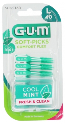 GUM Soft-Picks Comfort Flex Cool Mint 40 Unités - Taille : Large