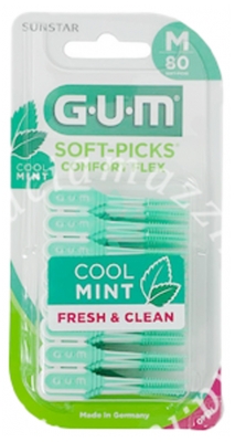 GUM Soft-Picks Comfort Flex Cool Mint 80 Unità - Dimensione: Medio