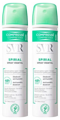 SVR Spirial Spray Végétal Déodorant Anti-Humidité 48H Lot de 2 x 75 ml