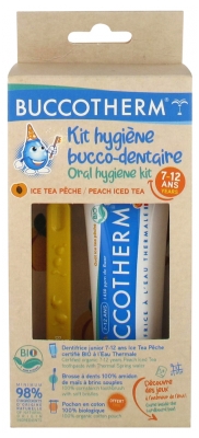 Buccotherm Kit per L'igiene Orale al tè Freddo Alla Pesca 7-12 Anni