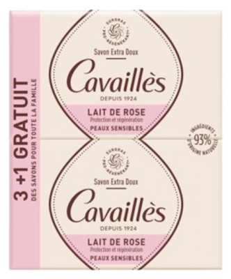 Rogé Cavaillès Rozenmelk Extra Zachte Zeep Set van 3 x 250 g + 1 Gratis