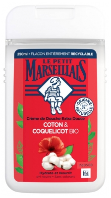 Le Petit Marseillais Crème de Douche Extra Douce Coton & Coquelicot Bio 250 ml