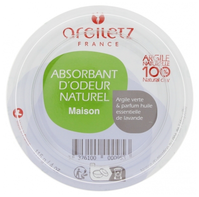 Argiletz Absorbente de Olores Natural Para el Hogar Arcilla Verde Lavanda 115 g