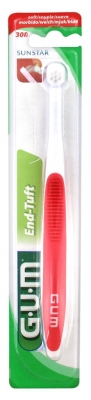 GUM End Tuft Toothbrush 308 - Colour: Red
