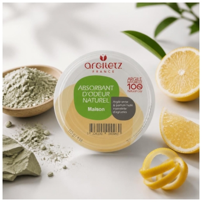 Argiletz Absorvente de Odores Natural Casa Argila Verde Cítricos 115 g