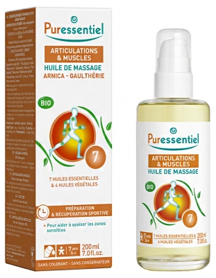 Puressentiel Aceite de Masaje Articulaciones y Músculos Árnica Gaultheria Bio 200 ml