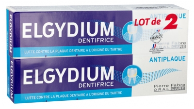 Elgydium Dentifrice Anti Plaque Lot de 2 x 75 ml