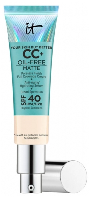 IT Cosmetics Your Skin But Better CC+ Cream Oil Free Matte CC Crème Correctrice Haute Couvrance Anti-Pores Apparents SPF40 32 ml - Teinte : Fair