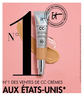 IT Cosmetics Vaša koža, samo boljša CC+ Krema CC Krema SPF50+ 32 ml - Odtenek: Lahka Srednja