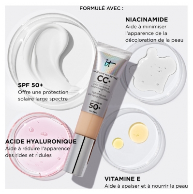 IT Cosmetics Vaša koža, samo boljša CC+ Krema CC Krema SPF50+ 32 ml - Odtenek: Srednje rjava barva