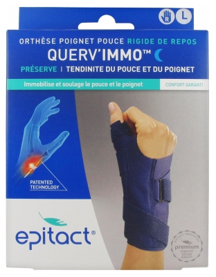 Orteză pentru Repaus Rigid pentru Încheietura Mâinii și Degetul Mare Epitact Querv'Immo Dreaptă