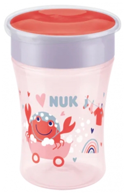 NUK Magic Cup 230 ml 8 Miesięcy i Więcej - Kolor: Szary/róźowy