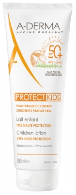 A-DERMA Protect Kids Lait Enfant Très Haute Protection SPF50+ 250 ml