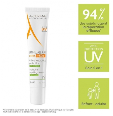 A-DERMA Epitheliale A.H Crème Réparatrice Protectrice Ultra SPF50+ 40 ml