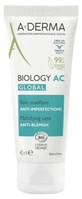 A-DERMA Biology AC Global Mattifying Care Anti-Blemish Organic 40ml