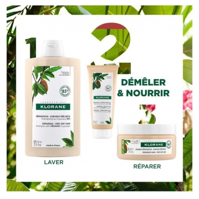 Klorane Réparation - Cheveux Très Secs Après-Shampoing au Cupuaçu Bio 200 ml
