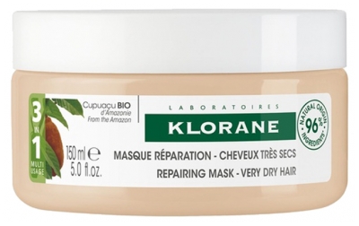Klorane Maska Naprawcza - 3 w 1 do Włosów Bardzo Suchych z Organicznym Masłem Cupuaçu 150 ml