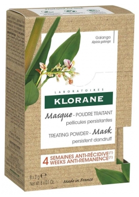 Klorane Masque Poudre Traitant au Galanga Pellicules Persistantes 8 Sachets