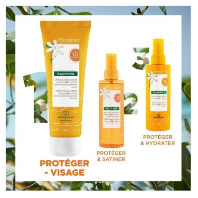 Klorane Polysianes Crème Solaire Sublime au Tamanu Bio et Monoï SPF30 50 ml