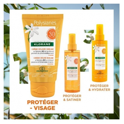 Klorane Polysianes Crème Solaire Sublime au Tamanu Bio et Monoï SPF30 50 ml