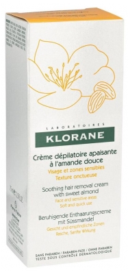 Klorane Crème Dépilatoire Apaisante à l'Amande Douce 75 ml