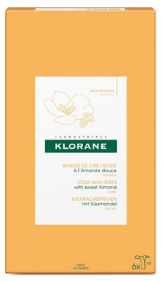 Klorane 6 Double Cold Wax Strips With Sweet Almond