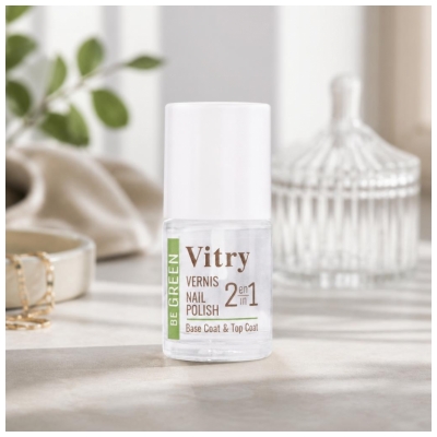 Vitry Nail Care Kynsilakka 2in1 Pohjustus- ja Päällyslakka 10 ml
