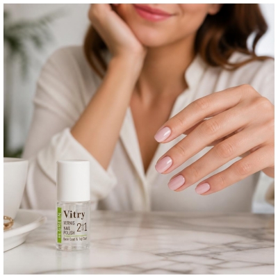Vitry Nail Care Kynsilakka 2in1 Pohjustus- ja Päällyslakka 10 ml