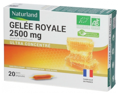 Naturland Royal Jelly 2500 mg Organic 20 Vials