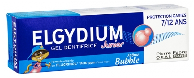 Elgydium Toothpaste Gel Junior Decay Protection 7/12 Years Old Bubble Aroma 50ml