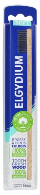 Elgydium Drewniana Szczoteczka do Zębów Soft - Kolor: Czarne włosy
