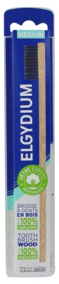 Elgydium Brosse à Dents en Bois Médium - Couleur : Poils Noirs