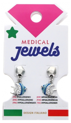 Medical Jewels Boucles d'Oreilles Hypoallergéniques Pendentif Poisson Argenté