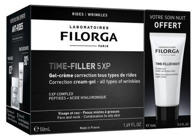 Filorga TIME-FILLER 5XP Gel-Crème Correction Tous Types de Rides 50 ml + TIME-FILLER NIGHT 15 ml Offert