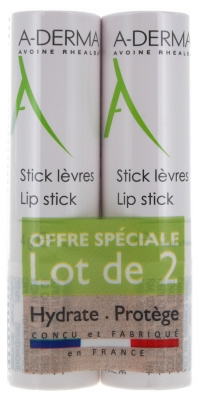 A-DERMA Stick Lèvres Lot de 2 x 4 g