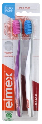 Elmex Ultra Soft 2 Brosses à Dents Ultra Souple - Couleur : Rose - Bleu