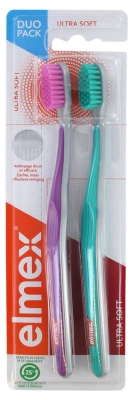 Elmex Ultra Soft 2 Brosses à Dents Ultra Souple - Couleur : Rose - Vert