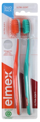 Elmex Ultra Soft 2 Szczoteczki do Zębów Ultra Soft - Kolor: Pomarańczowy - Zielony