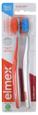 Elmex Ultra Soft 2 Brosses à Dents Ultra Souple - Couleur : Orange - Bleu