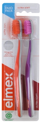 Elmex Ultra Soft 2 Brosses à Dents Ultra Souple - Couleur : Orange - Rose