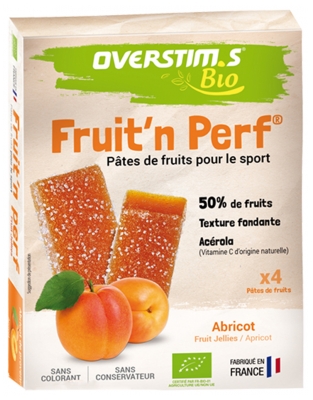 Overstims Fruit'n Perf Pâtes de Fruits Bio 4 Barres