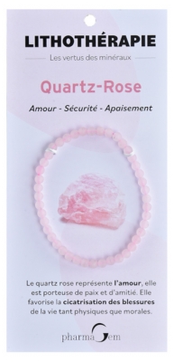 PharmaGem Pulsera Litoterapia Cuarzo-Rosa 4 mm