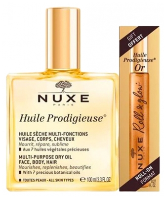 Nuxe Huile Prodigieuse 100 ml + Huile Prodigieuse Or Roll-On 8 ml Offerte