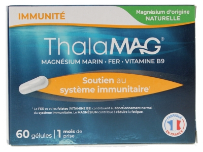 Laboratórios IPRAD Thalamag Magnésio Marinho Ferro Vitamina B9 60 Cápsulas