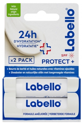 Labello Protect+ Sticks Lèvres SPF15 Lot de 2 x 4,8 g
