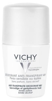 Vichy 48 valandų antiperspirantas jautriai ar nuskutamaodai Roll-On 50 ml