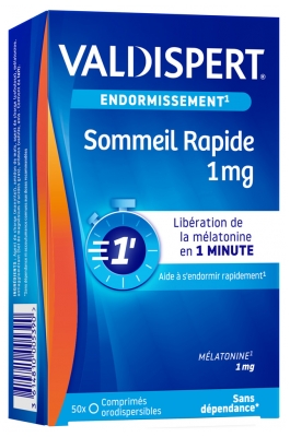 Valdispert Sommeil Rapide 1 mg 50 Tabletek Ulegających Rozpadowi w Jamie Ustnej