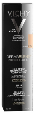 Vichy Dermablend 3D Correction Fond de Teint Resurfaçant Actif Correcteur 16H SPF25 30 ml - Teinte : Sand 35