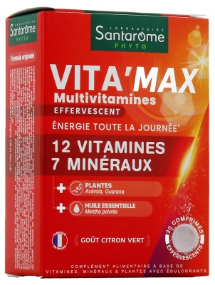 Santarome Vita'Max Multivitamines 20 Comprimés Effervescents